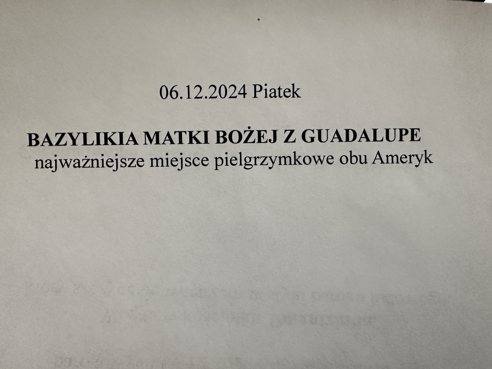 Pielgrzymka do Meksyku 05-16.12.2024 r.